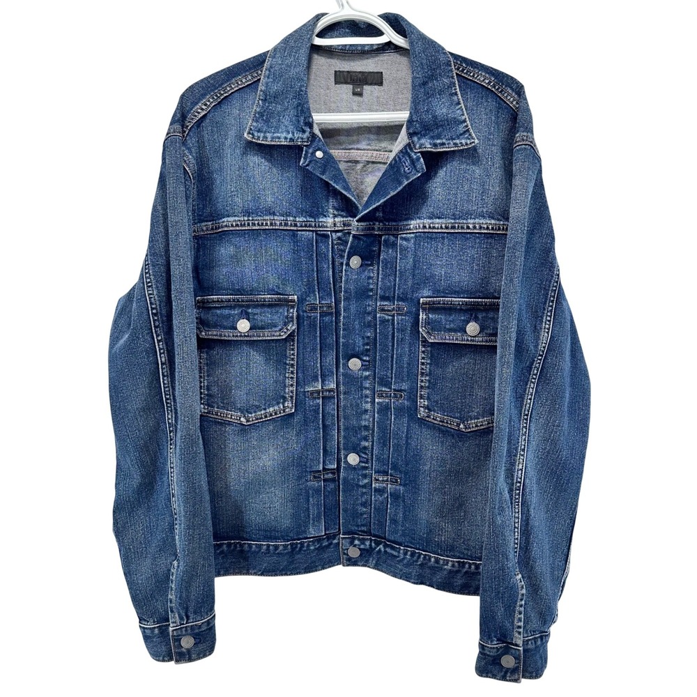 Uniqlo Denim Trucker Jacket‎ Button Up Blue Men's Large Like New